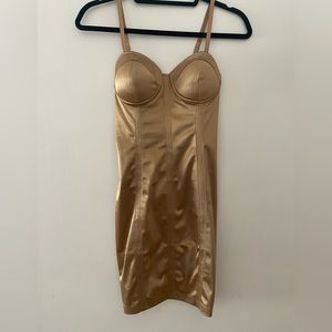 Gold mini dress